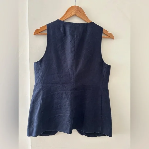 Alex Mill Linen Vest | Navy | Medium - Picture 6 of 7